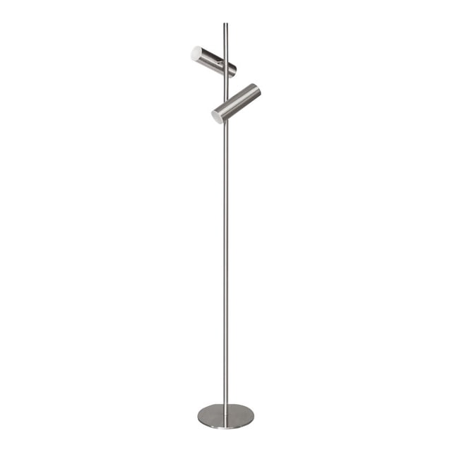 Dainolite Constance 2-Light 12W Modern Metal Floor Lamp in Satin Chrome
