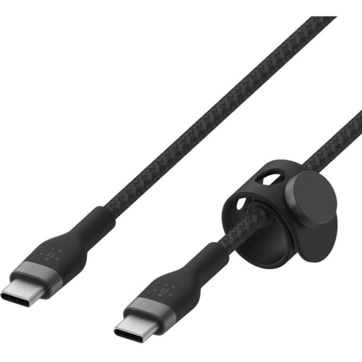 Belkin BoostCharge Pro Flex Braided USB-C to USB-C Charger Cable (2M/6.6ft), USB-IF Fast Charging Cable for iPhone 16 Series, Macbook Pro, iPad Pro, Galaxy S25, S24, Nintendo Switch 2 & More - Black