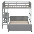 thumbnail image 3 of Harper & Bright Designs Twin Over Full Bunk Bed with Desk, Gray, 3 of 9