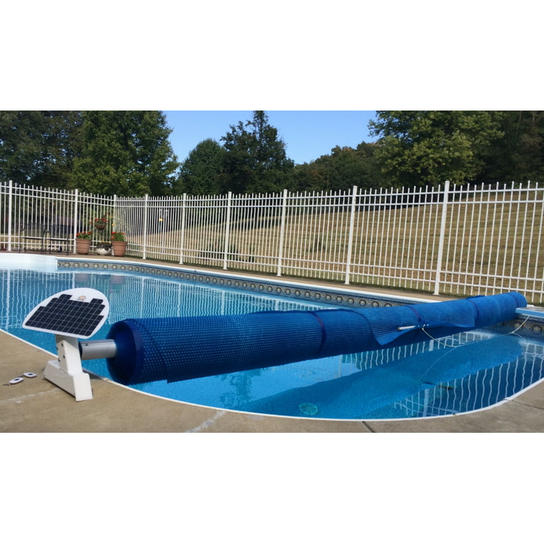 Solar Powered Pool Blanket Reel for Pools Up to 20ft Wide