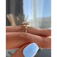 thumbnail image 4 of ESTE ORIGIN 2.40Ctw Bezel Set Radiant Moissanite Solitaire Engagement Ring with Cathedral Band in 18K Rose Gold for Women, 4 of 8
