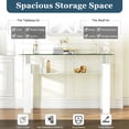 thumbnail image 7 of Rectangle Glass Console Table, 47.2" 2-Tier Modern Narrow Table with Storage Shelf for Hallway, Entryway, Living Room, 7 of 7