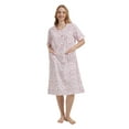 thumbnail image 3 of GLOBAL Womens Cotton Nightgowns Sleepwear Short Sleeve Pajama Dress Nightshirts, Sizes S to 3X, 3 of 6