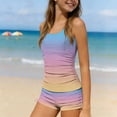 thumbnail image 5 of BFHHYA Girls Swimsuits Sets 2 Piece Adjustable Tank Top with Tropical Print Shorts Sets Teens Summer Beach Swimwear 7-16 Years, 5 of 6