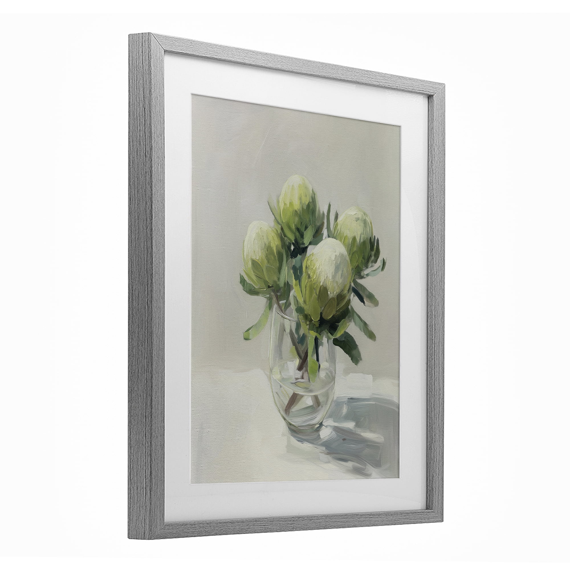 Stupell Industries Glass & Bloom Still Life Gray Framed Print Under Glass, design by Svetlana Aleynikova