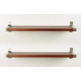 thumbnail image 1 of 2 Piece Industrial Modern Wood Wall Shelf Set 7.75'' x 40'', 1 of 3