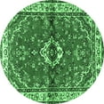 thumbnail image 1 of Ahgly Company Indoor Round Persian Emerald Green Traditional Area Rugs, 8' Round, 1 of 4