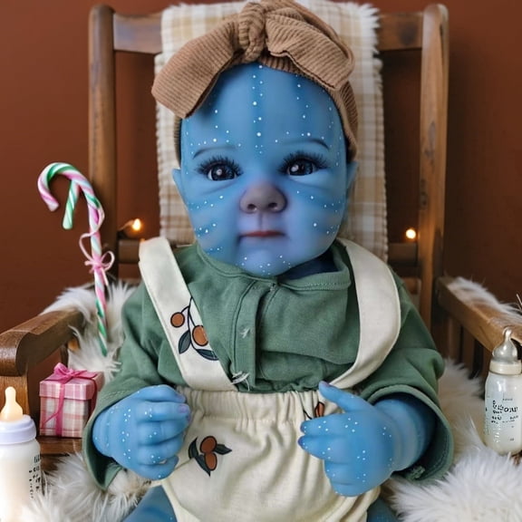 Dayoff Kids Lifelike Reborn Baby Dolls - 20 Inch Blue Realistic Baby Doll With Clothes For Kids Age 3 (No Accessories)