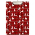 thumbnail image 1 of FMSHPON Christmas Reindeer Tartan Plaid Buffalo Clipboard Hardboard Wood Nursing Clip Board and Pull for Standard A4 Letter 13x9 inches, 1 of 5