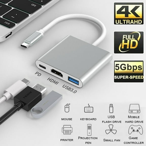 Cocobaby USB C Type C to HDMI HDTV TV Cable Adapter Converter For Macbook Samsung Phone