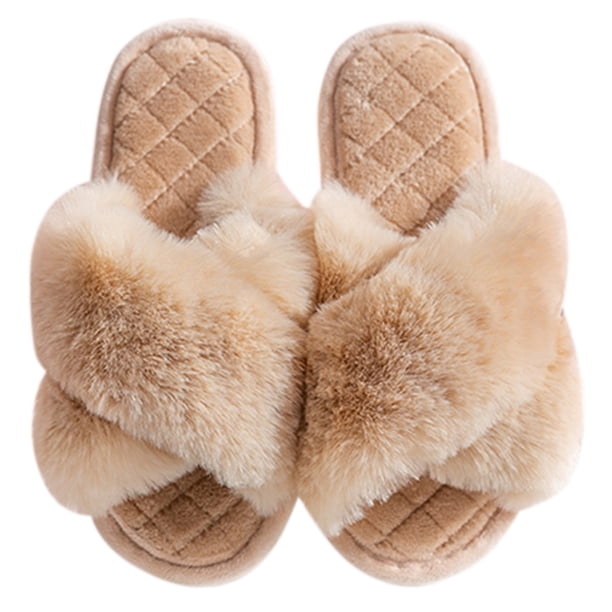 Sandalias Suaves Diapositivas Piel Sintética Zapatos Casa Esponjosos Cómodos para Niñas Y Mujeres