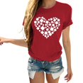thumbnail image 1 of Pxiakgy Vente Chaude! T-Shirt Trèfle de la Saint-Patrick pour Femmes Chanceux Irlandais à Manches Courtes T-Shirt Graphique Trèfle Mode Décontractée Imprimé Amour Col Rond Manches Courtes T-Shirt Rouge L, 1 of 4