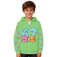 thumbnail image 4 of MEZZALL Boys Cartoon Number 67 Print Hooded Zip Up Jacket Long Sleeve Athletic Sweatshirt Outerwear Kids Lovely Tops Coats, 4 of 6