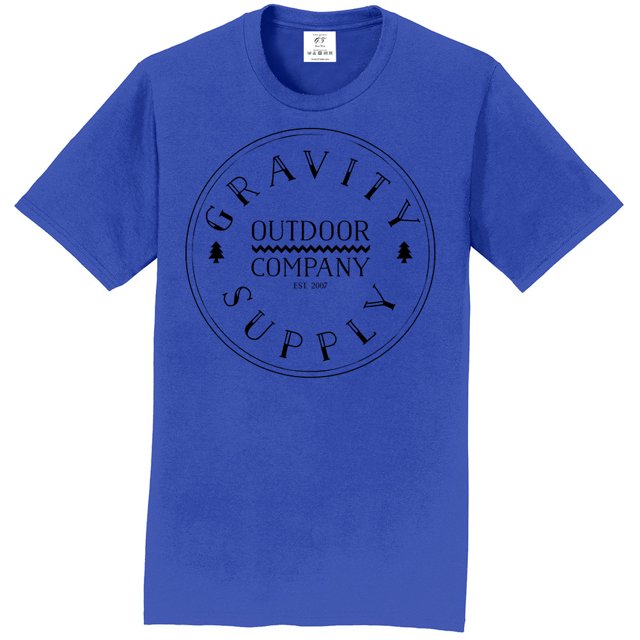 Camiseta de manga corta Gravity Outdoor Co. Real verdadero Negro
