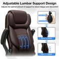thumbnail image 3 of Hoffree Big and Tall Office Chair, 500LBS Executive Desk Chair with Adjustable Lumbar Support Ergonomic Computer Leather Chair with Padded Flip up Arms and Spring Cushion for Home Office, 3 of 13