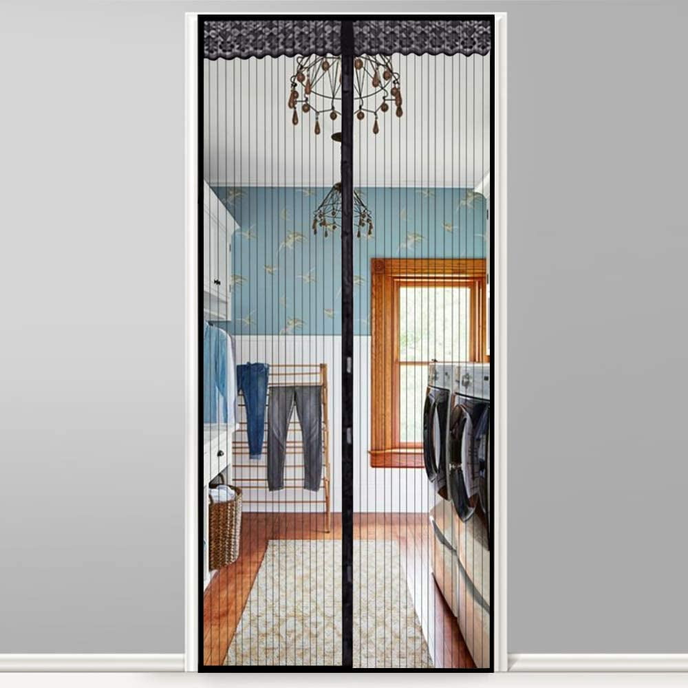 Haobase Screen Door with Heavy Duty Mesh Curtain, Fits Door Up
