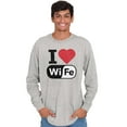 thumbnail image 5 of Love Wife Wi-Fi Funny Husband Married Men's Long Sleeve Tee T Shirt Brisco Brands X, 5 of 5