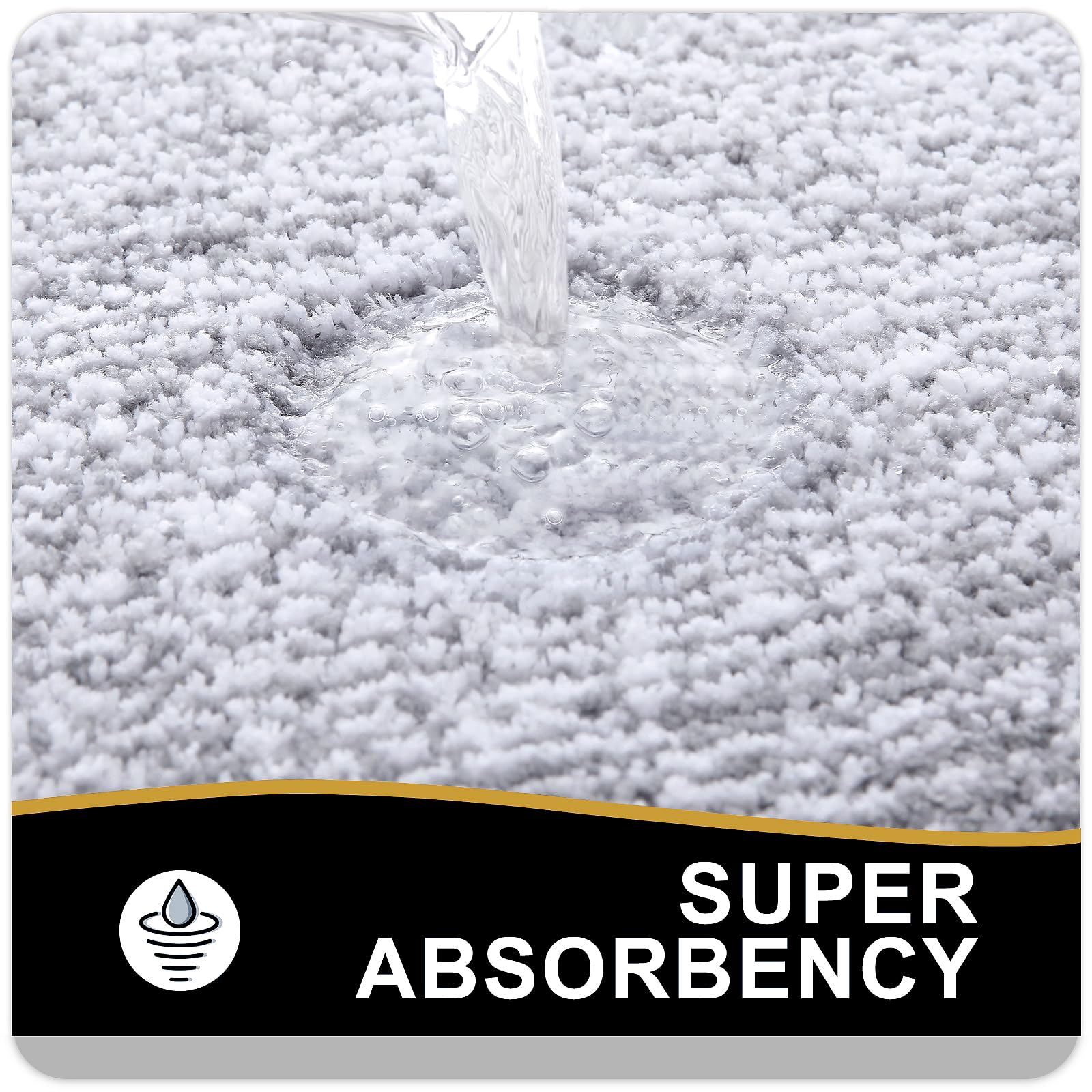 Buganda Bathroom Rug, 16x24", Gray Shaggy Mat photo 3