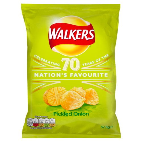 Walkers Pickled Onion Crisps 33g (Pack of 6) - Walmart.com - Walmart.com