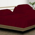 thumbnail image 2 of 100% Egyptian Cotton - 1000 Thread Count Sheets for Adjustable Beds - 15" Inch Deep Pocket California King Size Split Down 34" inches from The top - Split Head Sheets, Burgundy Stripe, 2 of 8