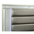 thumbnail image 2 of Faux Leather Upholstered King Panel Bed with LED / Enjoy Durable Bedroom Furniture, 2 of 2