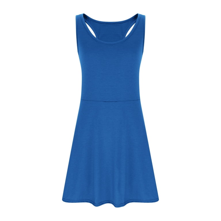 cotton exercise dress Cotton Tennis Dresses with Built-In Shorts & Bras