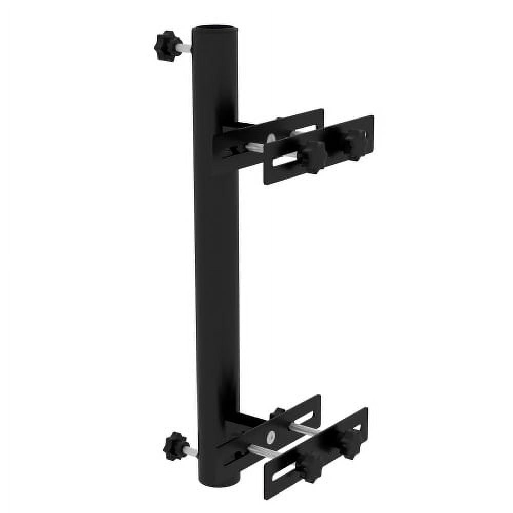 DEGUO Patio Umbrella Holder with Adjustable Clamps, Umbrella Deck Mount Bracket for Railing, Balcony, Fences, Patio Umbrella Stand for Market Umbrella , Black