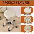 thumbnail image 2 of Bar Stool Cover Waterproof Round Seat Cushion Cover Stretch Barstool Slipcovers Set of 2 PU Leather Bar Chair Covers Beige, 2 of 14