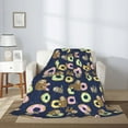 thumbnail image 2 of Disketp Sloth with Donuts Cozy Flannel Fleece Throw Blanket: Has a velvety texture for All Seasons - Perfect for Women, Men, & Kids"60"x50", 2 of 6