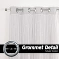 thumbnail image 2 of Best Home Fashion Set of 2 Tulle Overlay Star Cut Out Silver Grommet Curtains for Bedroom, Living Room, Kids Room, Sun Blocking Thermal Insulated Blackout Window Curtains (LT.Grey, 52" W x 96" L), 2 of 4