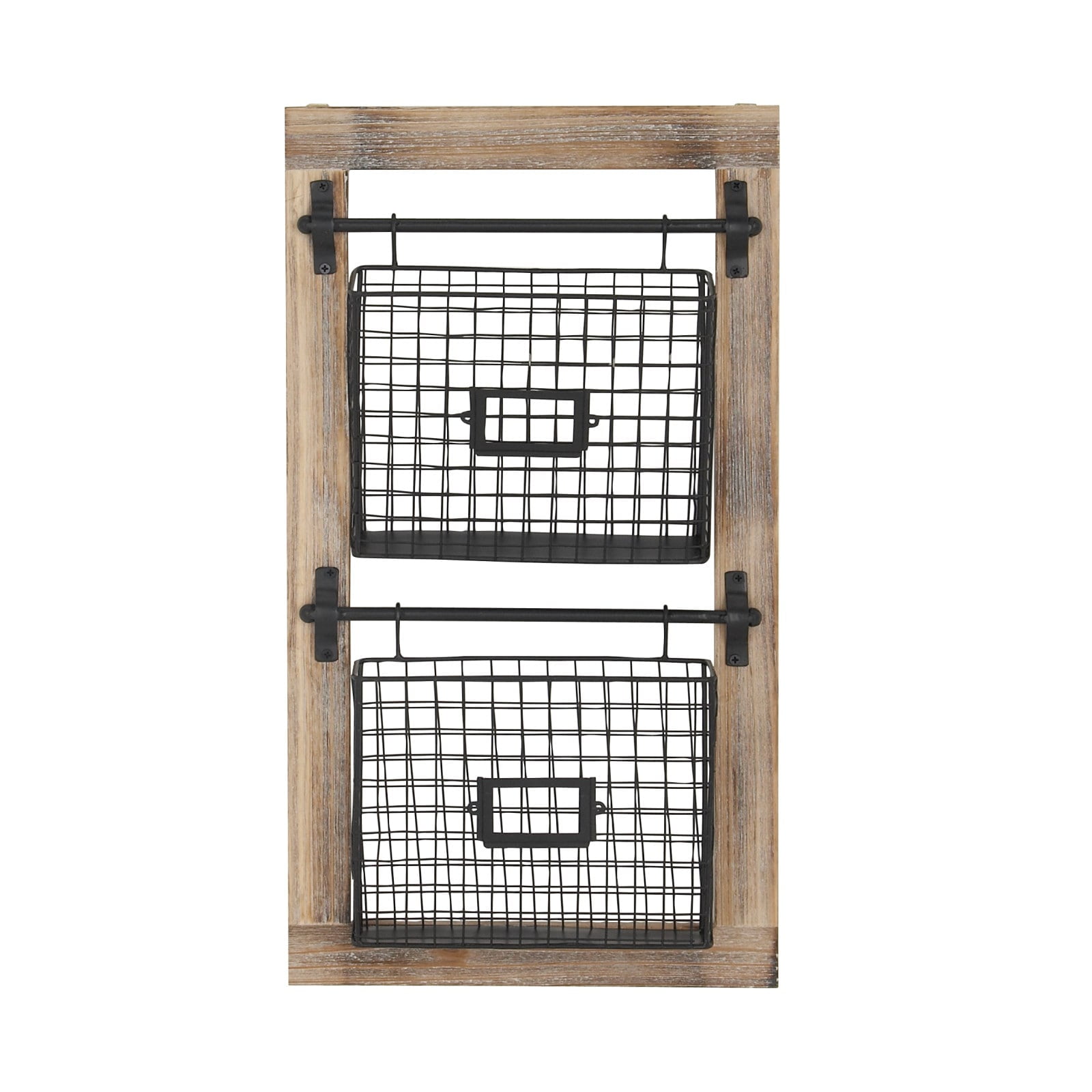 25" Black Metal Farmhouse Magazine Rack Holder - Walmart.com