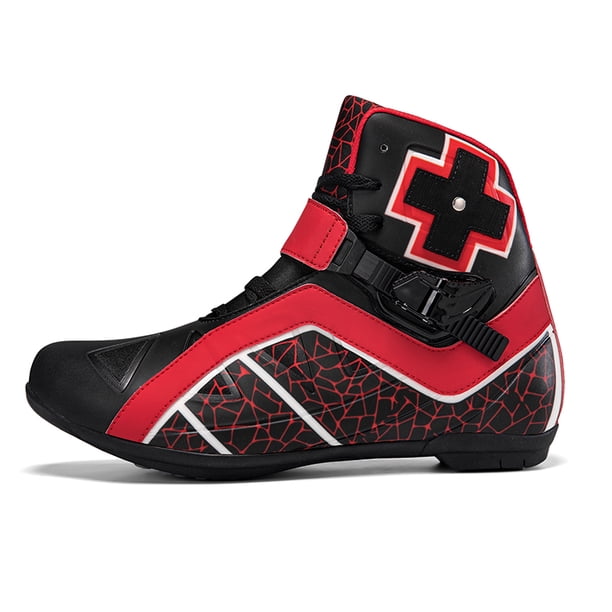 Botas De Moto Y Zapatos De Moto Para Todas Las Estaciones Para Hombre Y Mujer,Negro rojo,44