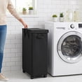 thumbnail image 5 of 65L Slim Rolling Laundry Hamper, Foldable Fabric Dirty Clothes Basket with Lid, Wheels, and Handles for Bathroom Bedroom Laundry Storage, 5 of 5