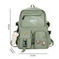 thumbnail image 3 of Mochila informal de nailon con cremallera a la moda para estudiantes para ir de compras (verde) Tmvgtek Para Estrenar, 3 of 9