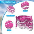 thumbnail image 3 of Uxcell Women's Belly Dance Hip Scarf with Sequins Triangle Wrap Skirts Waist Chain for Party Costume Performance Rose Pink, 3 of 7