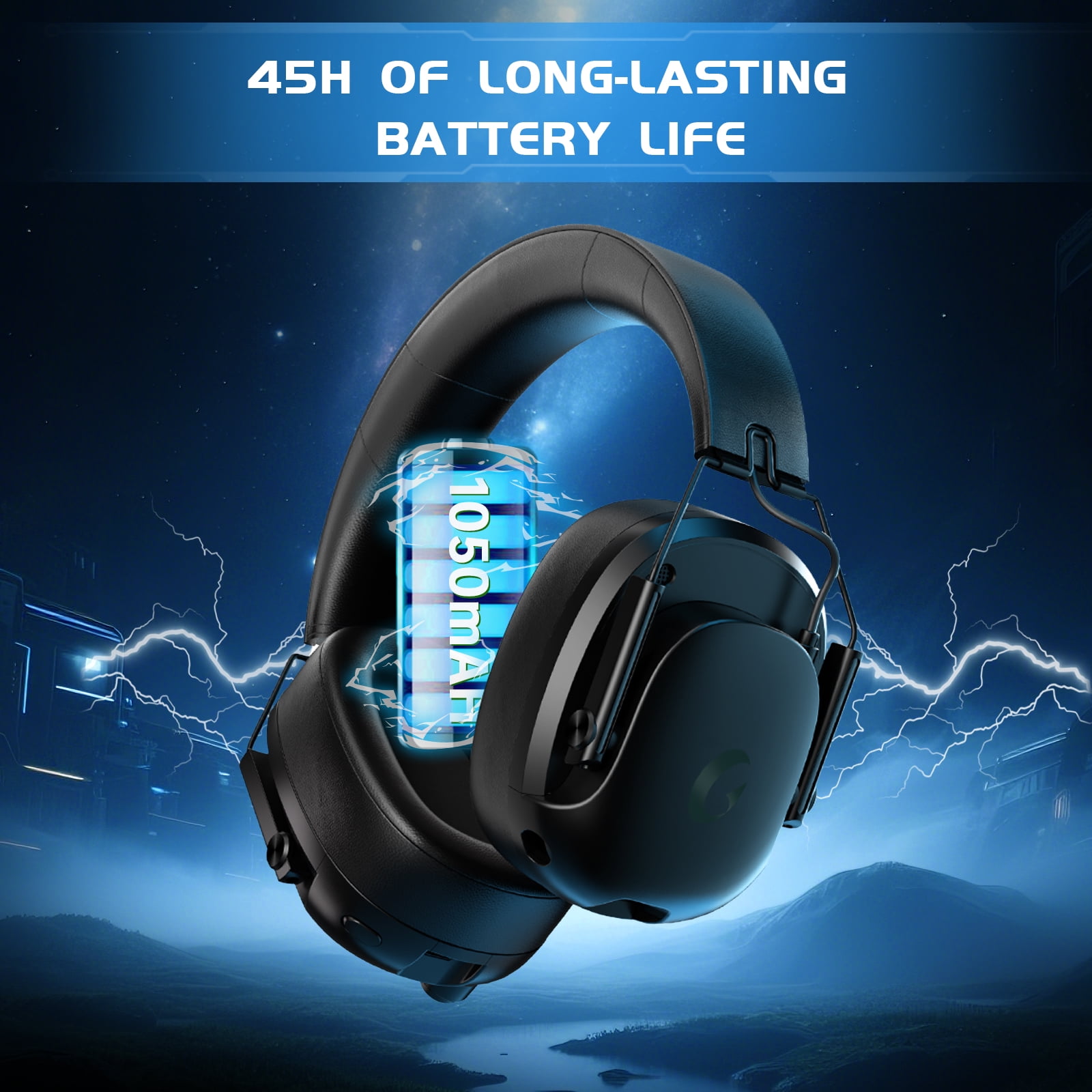 Soifcik 2.4GHz Wireless Gaming Headset with Microphone, 7.1 Surround Sound & 45H Battery, Noise Cancelling Over-Ear Headphones for PS5, PS4, PC, Switch (Wired for Xbox), Black