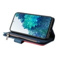 thumbnail image 6 of Zipper Wallet Case for Samsung Galaxy S20 FE Large Capacity Card Slots Holder Magnetic Clasp Cover, Luxury PU Leather Anti-Shock Flip Folio Case with Kickstand Wrist Strap Handbag Protective Case,Blue, 6 of 9