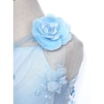 thumbnail image 5 of SiiRoh Flower Girls Tutu Dress Sleeveless Floral Embroidered Wedding Pageant Birthday Tulle Dresses Light Blue 6, 5 of 7