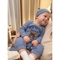 thumbnail image 5 of RUINIXCW Newborn Baby Boy Hospital Coming Home Outfit Waffled Romper Infant Baby Boys Fall Winter Duck Hunting Clothes Mallard Embroidery Long Sleeve Jumpsuit Hat Set, 5 of 9