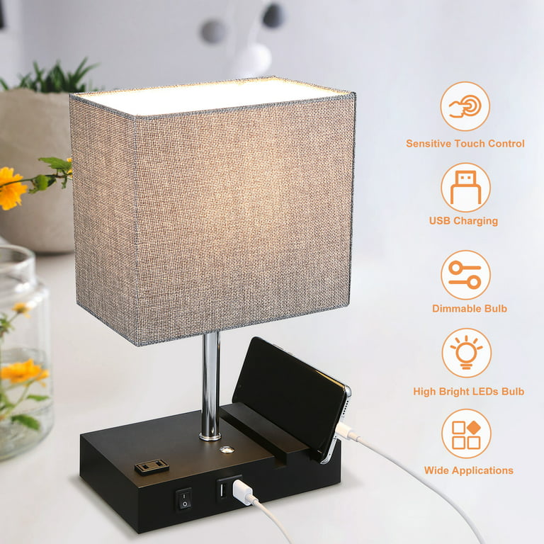 GZKPL Classic Table Lights Touch Control Cordless Rechargeable Desk Bedside  Lamp Night Light with 3 Color & Dimmable for Hotel, Outdoor Restaurant