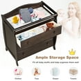 thumbnail image 6 of Costway 3 Drawer Baby Changing Table Infant Diaper Changing Station Wood with Safety Belt Brown, 6 of 10