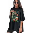 thumbnail image 3 of Plus Size Shirt for Women Black Tops for Women Short Sleeves Shirt for Women Victorian Hippo T Shirt Oversized Shirt for Women S, 3 of 5
