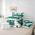 thumbnail image 4 of Erosebridal Teal Western Bedding Twin Size, Rustic Farmhouse Aztec Comforter Sets with Sheets, Horse Horseshoes Bedroom Decor, Reversible 7pcs, 4 of 4