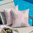 thumbnail image 4 of Throw Pillow Covers, Pink Grey Palm Leaves 16x16 Pillow Covers for Couch/Sofa/Bed, Summer Botanical Tropical Leaf Decorative Square Linen Cushion Pillowcase for Home Decor, 4 of 9