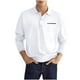 thumbnail image 1 of Camisa informal de manga larga para hombre con bolsillo, corte ajustado y diseño de botones en contraste, 1 of 5
