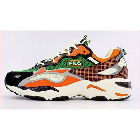 Mens Fila Ray Tracer Apex Shoe Size: 9.5 RED ORANGE - GARDENIA - AMAZON Fashion Sneakers