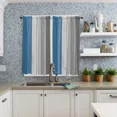 thumbnail image 4 of Retro Blue Grey Gradient Wood Grain Curtain Home ration Living Room Short Curtains Window Treatments For Kitchen Bedroom, 4 of 5