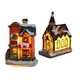 thumbnail image 1 of Casa de miniaturas de resina,Mini casa modelo luces LED adornos navideños,Decoración del regalo de la decoración de la casa del castillo de la Navidad del LED,Festival LED House Decoración, 1 of 9
