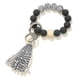 thumbnail image 1 of Llavero de silicona para mujer, pulsera con borlas, cuentas de madera, pulsera, llavero, 1 of 4