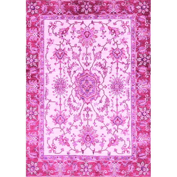 Ahgly Company Indoor Rectangle Abstract Pink Modern Area Rugs, 2' x 5'